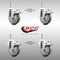 Service Caster 4 Inch 316SS Gray Polyurethane Wheel Swivel 3/8 Inch Stem Caster Set Lock Brake SCC-SS316TSTTL20S414-PPUB-381615-4 - alternate 4